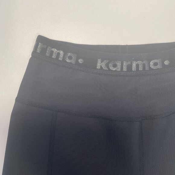 Karma Athletics Womens Ali Black High-Waist Fitness Shorts XS - Picture 9 of 15